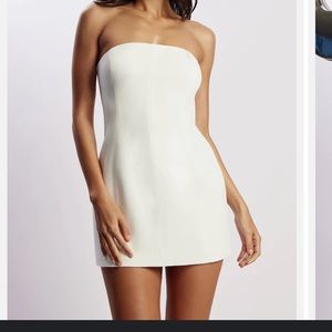 Meshki white strapless mini dress